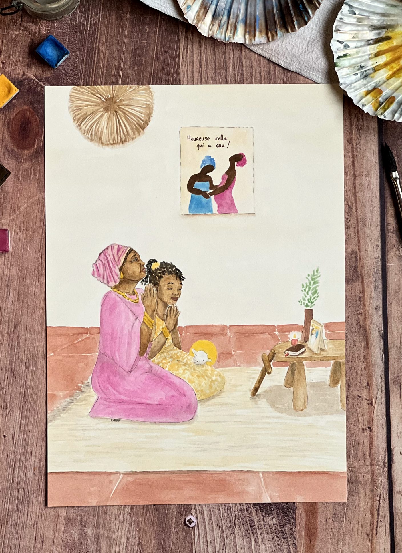 Aquarelle “La Joie de la Foi” - Oeuvre originale et unique