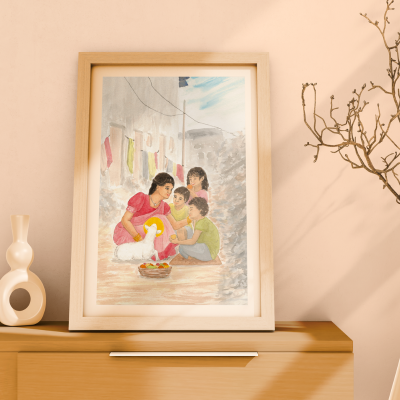 Aquarelle “La Joie de la Charité” - Tirages numérotés (10 exemplaires) – Image 2