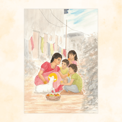 Aquarelle “La Joie de la Charité” - Tirages numérotés (10 exemplaires) – Image 3