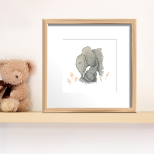 "Mon chéri" – Cadre "Mère et Petit", version Éléphants