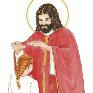 image confirmation catholique fille rousse aquarelle