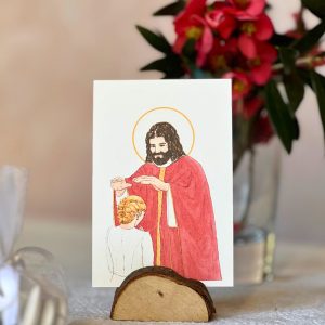 image confirmation catholique femme blonde aquarelle