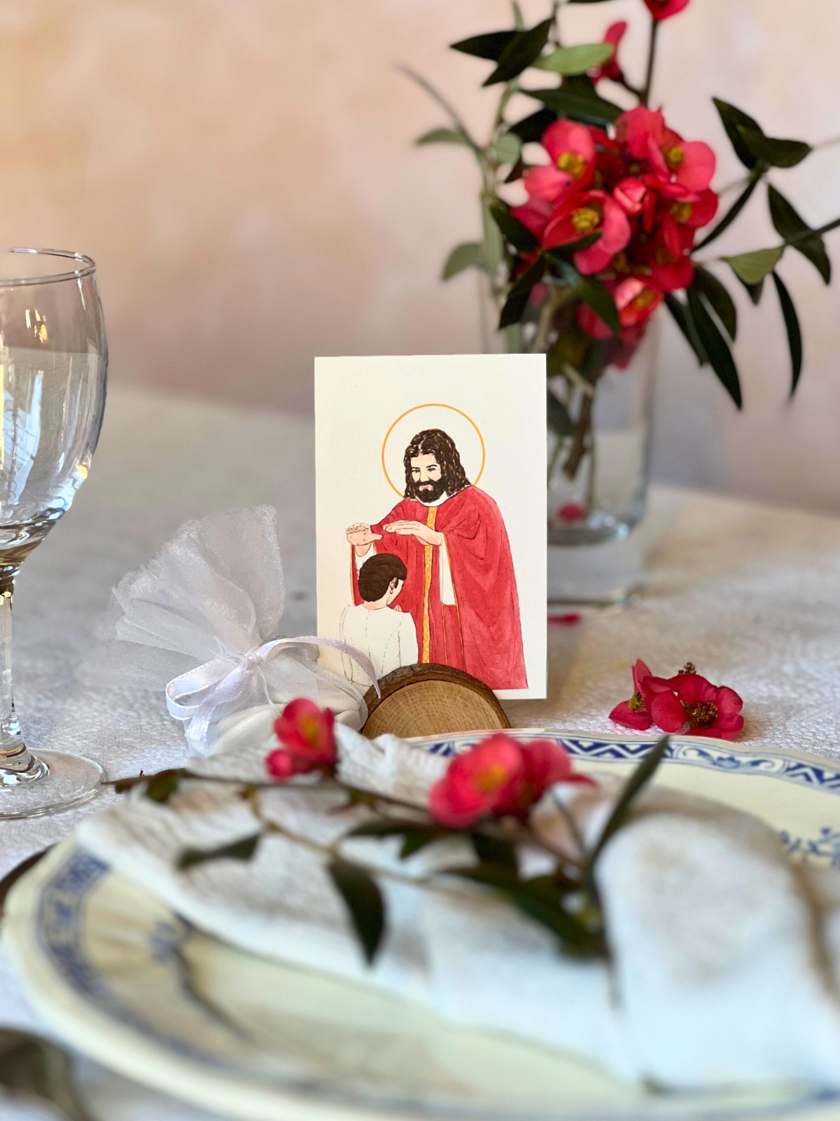 image confirmation catholique femme brune aquarelle