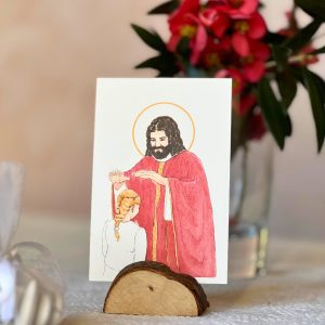 image confirmation catholique fille blonde aquarelle