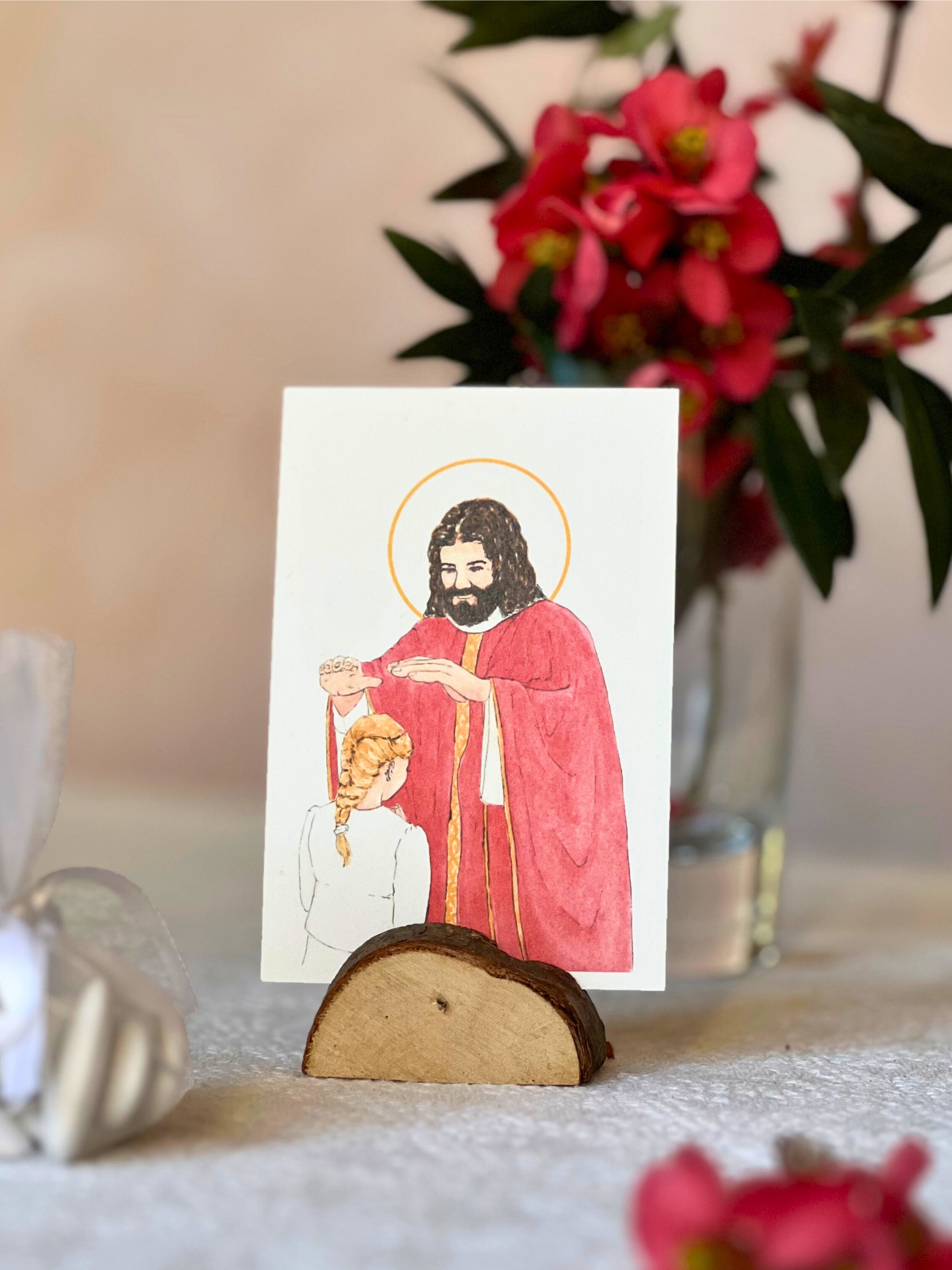 image confirmation catholique fille blonde aquarelle