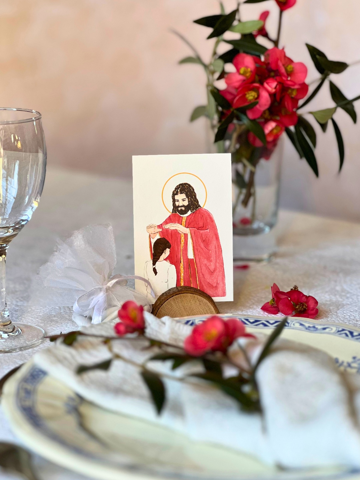 image confirmation catholique fille brune aquarelle