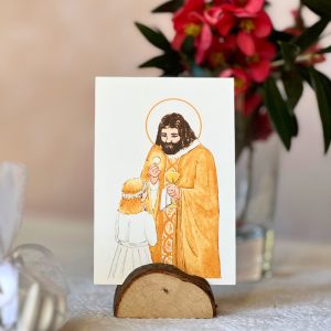 image première communion fille blonde aquarelle