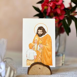 image première communion garçon blond aquarelle