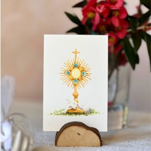 image première communion ostensoir agneau aquarelle