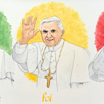 le pape Benoit XVI, représentant la vertu de Foi