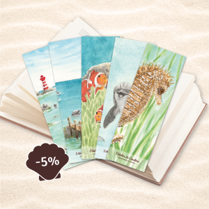lot de 5 marques-pages animaux marins