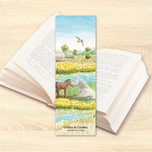 marque-page poulain Camargue et sa maman