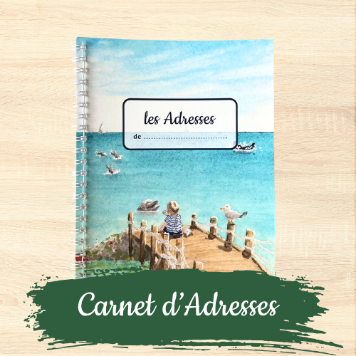 carnet d'adresses pour enfant illustré à l'aquarelle