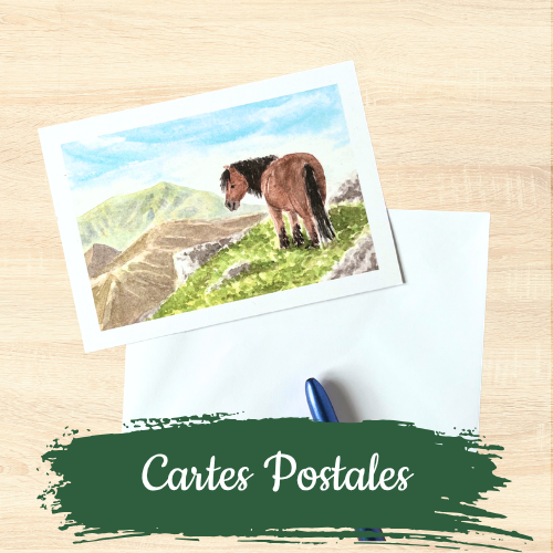cartes postales illustrées à l'aquarelle
