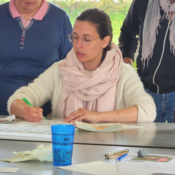 cours d'aquarelle enseigné par Caroline
