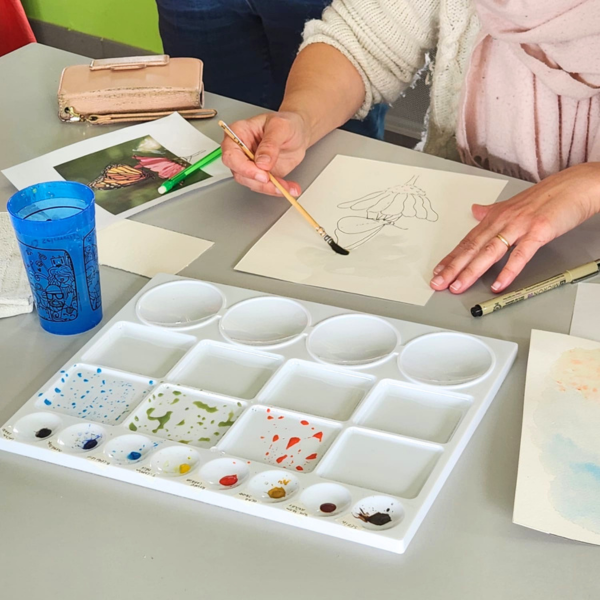 cours d'aquarelle près de Craon - démonstration