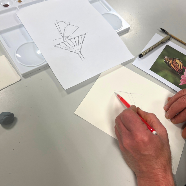 cours d'aquarelle adulte près de Craon - dessin en cours