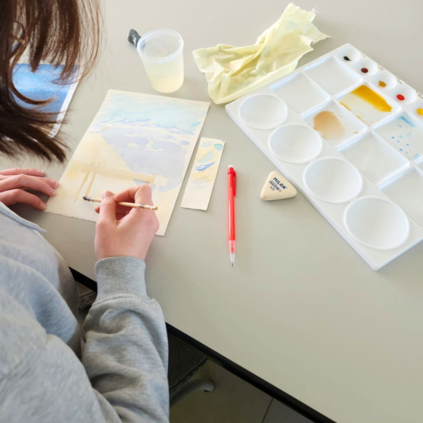 cours d'aquarelle adulte près de Craon - aquarelle en cours