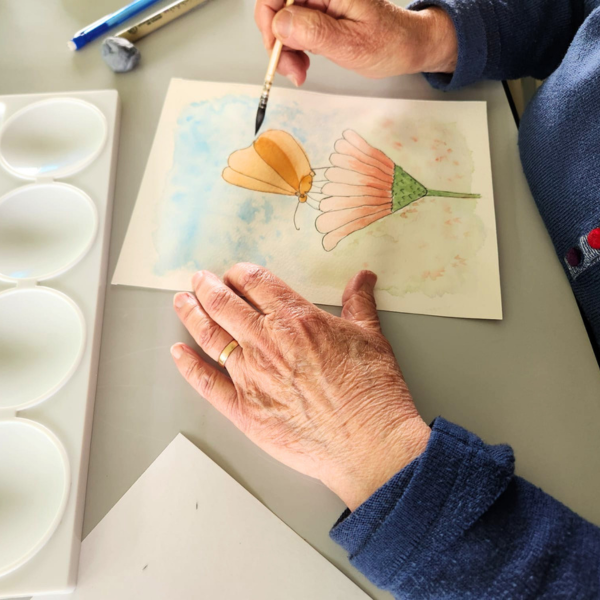 cours d'aquarelle adulte près de Craon - aquarelle en cours
